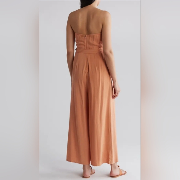 💕Host Pick💕NWT Olia Collection Nadia Strapless Jumpsuit ~ Clay ~ Large - Picture 2 of 3